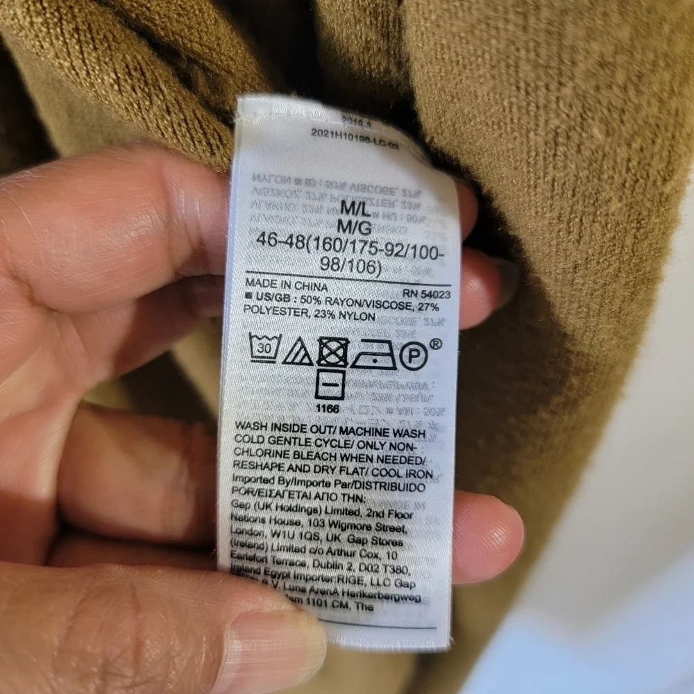 Banana Republic Toasted Coconut Cape Long Cardigan M/L Pocket Fall Winter Cozy